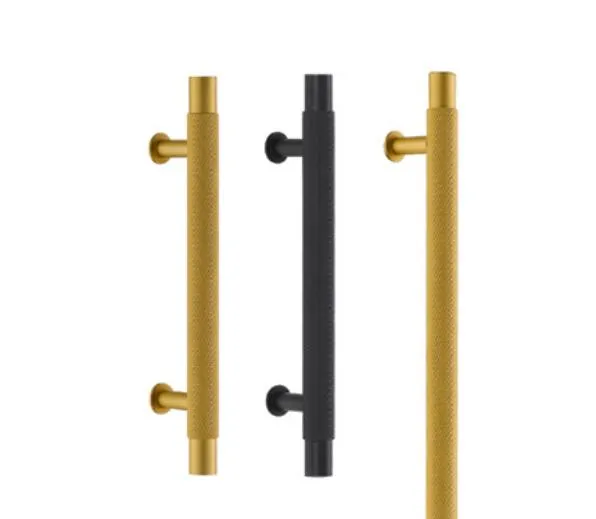Brass Knurled Solid Cupboard Black/Chrome/Gold Cabinet Pull Handle