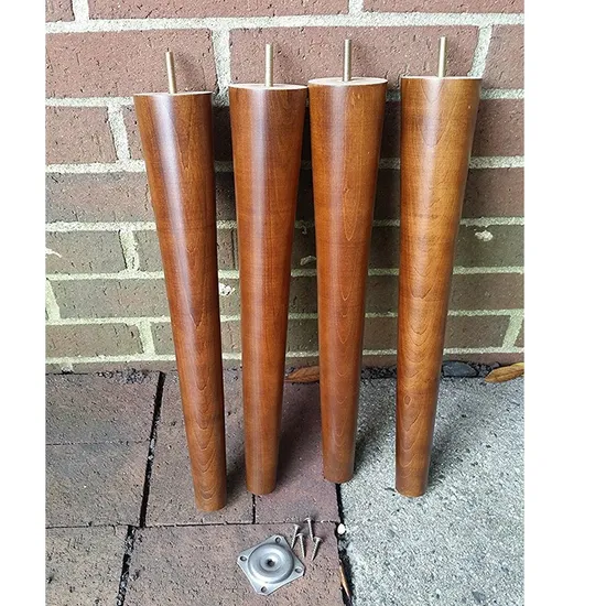 Solid Wood Stain 16 Inch Height Replacement Wooden Bar Chair Legs
