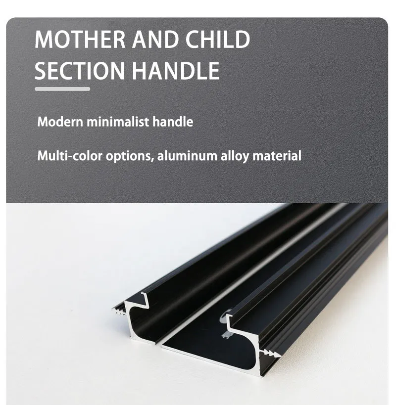 Aluminum Furniture 3 Meters Long Cabinet Handle Profile Slotted Embedded Invisible Handle