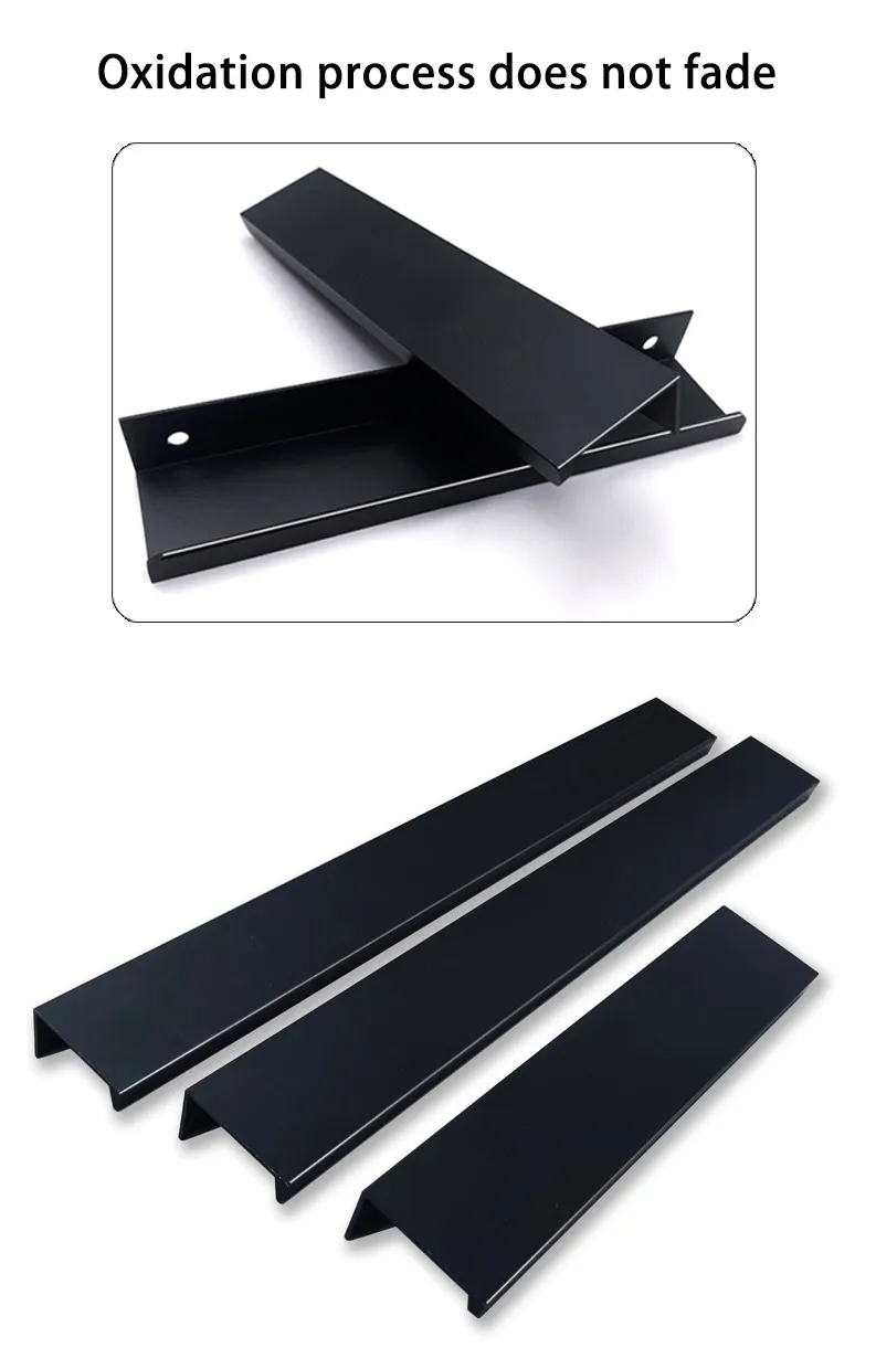 Minimal No-Punch Cupboard Narrow Edge Closet Door Handle