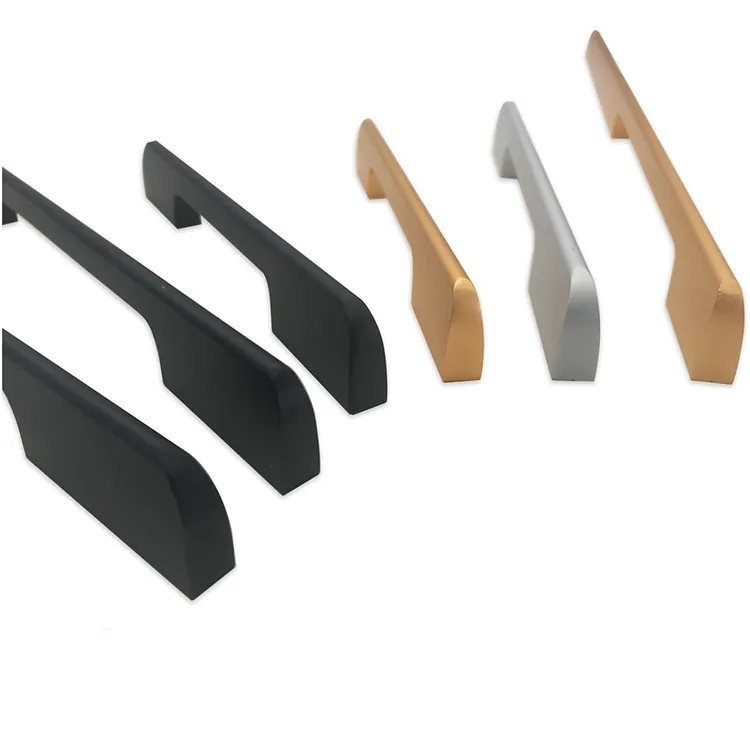American Closet Elongated Handle Aluminum Cabinet Drawer Black Solid Cabinet Door Handle