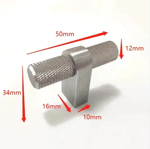 Furniture Accessories Aluminum Cabinet Knurled Handles Gold Black 50mm Drawer Pull Knobs