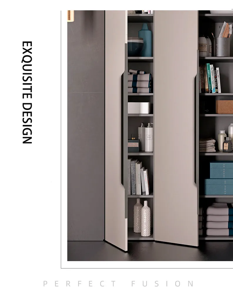 Edge Handle Black Aluminum Alloy Extended Drawer Closet Door Invisible Handle