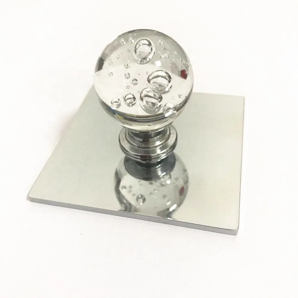 Zinc Furniture Hardware Style Crystal Glass Cabinet Drawer Chrome Knob