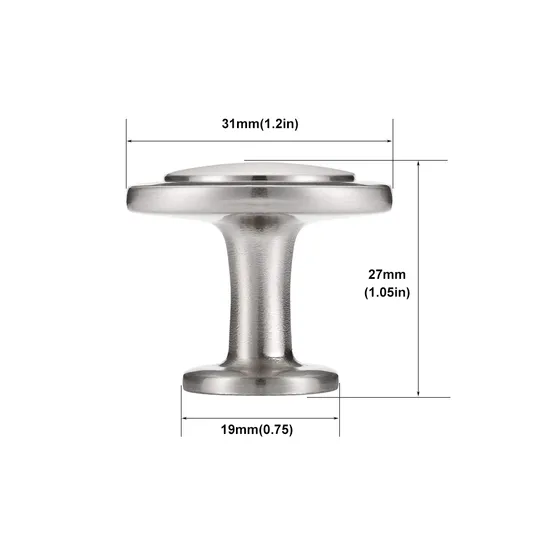 Zinc Alloy Small Pull Handle Brush Satin Nickel Drawer Cabinet Knob