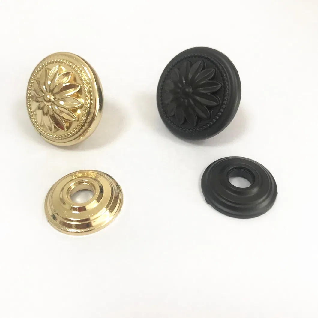 Zinc Alloy 34mm Diameter Black &amp; Gold Kitchen Furniture Antique Cabinet Handle Knobs