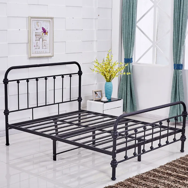 Bed with Headboard and Footboard Wrought Iron Bed Frame