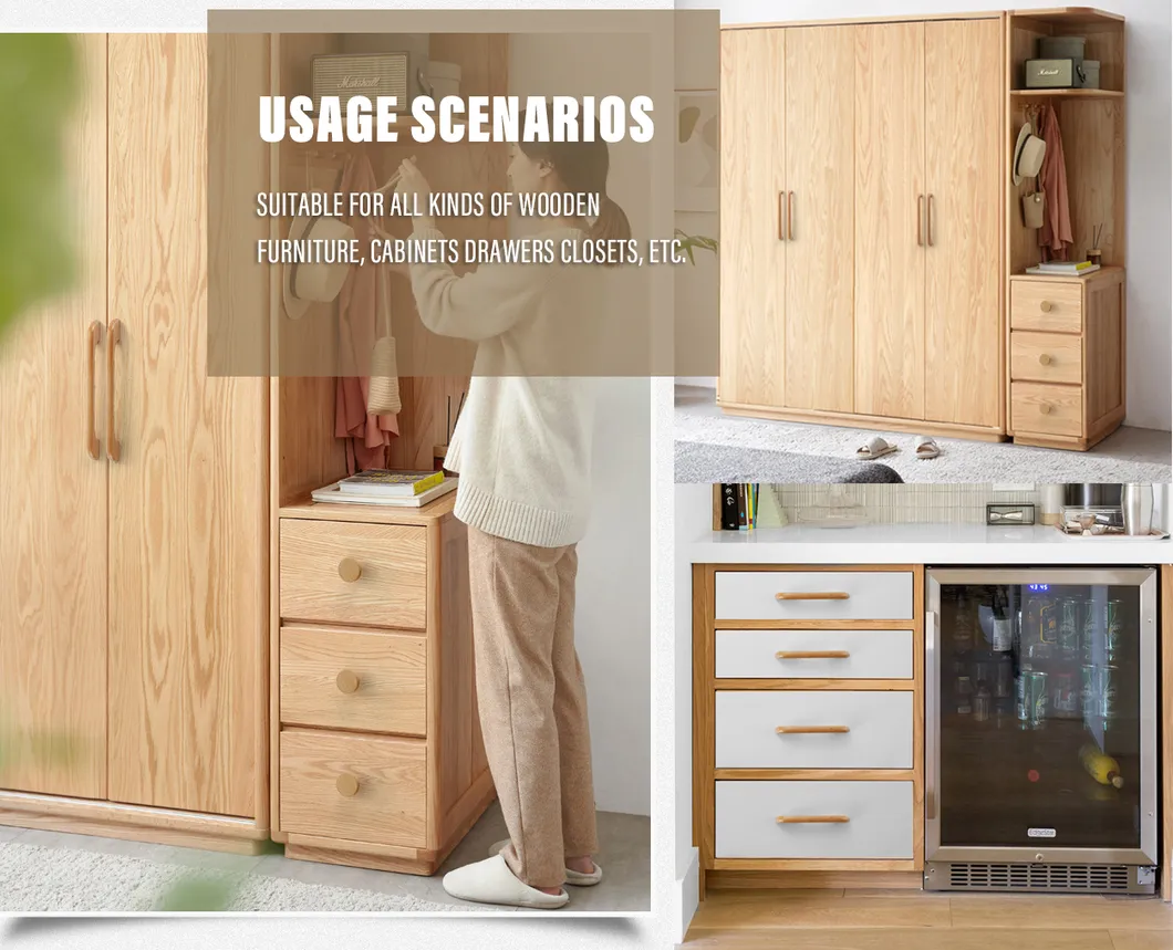 Wooden Drawer Accessories Chinese Style Wood Kitchen Cabinet Closet Door Pull Handles