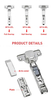 Concealed Liner Plate Cabinet Hydraulic Clip on Soft Close 3D Hinge