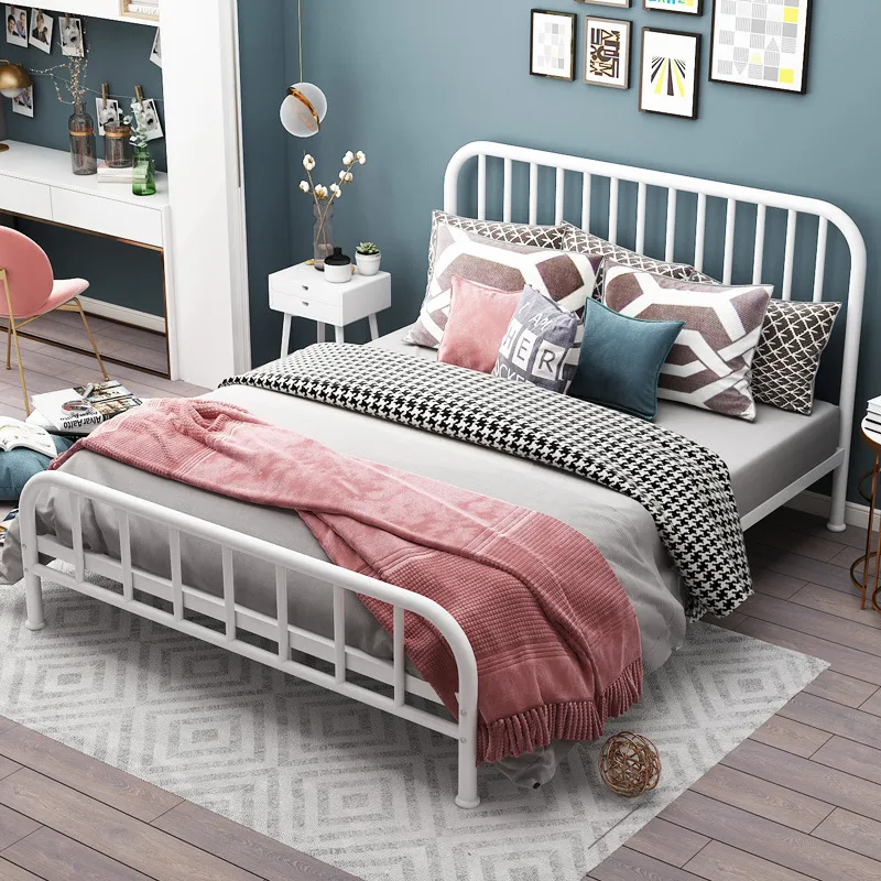 Furniture Metal Queen Size Double Golden Color Bed Frame for Adults