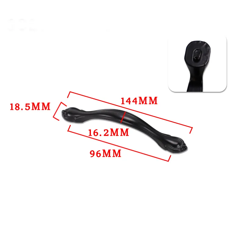 Zinc Alloy Kitchen Black Cabinet Handle Furniture Drawer Handles and Knobs