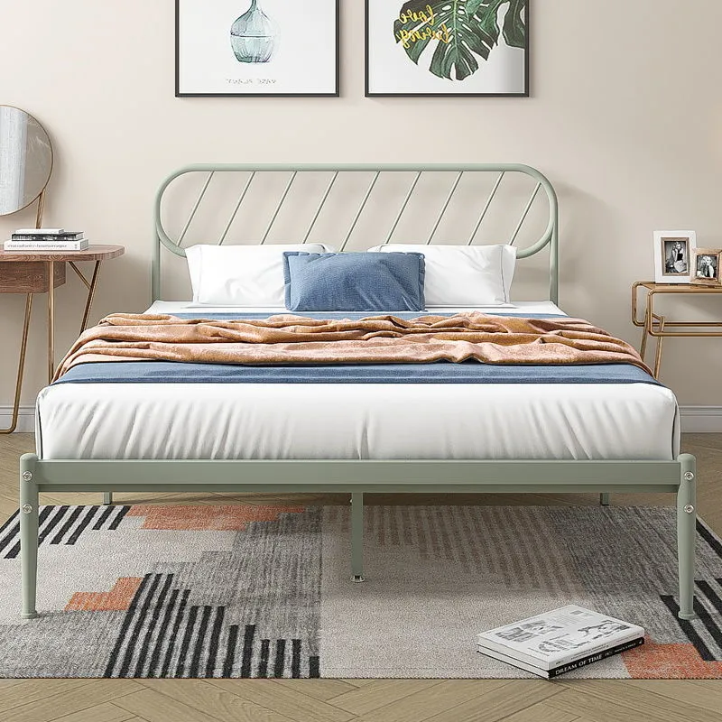 Simplicity Metal Double Bed Frame Pink with Bedroom Furniture