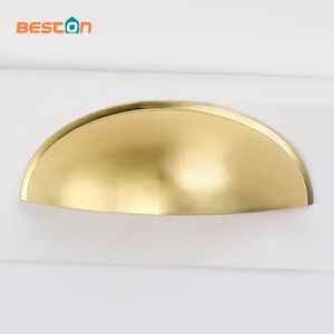 Handle Brushed Antique Brass Gold Cabinet Hardware Bin Cup Drawer Handle Pull