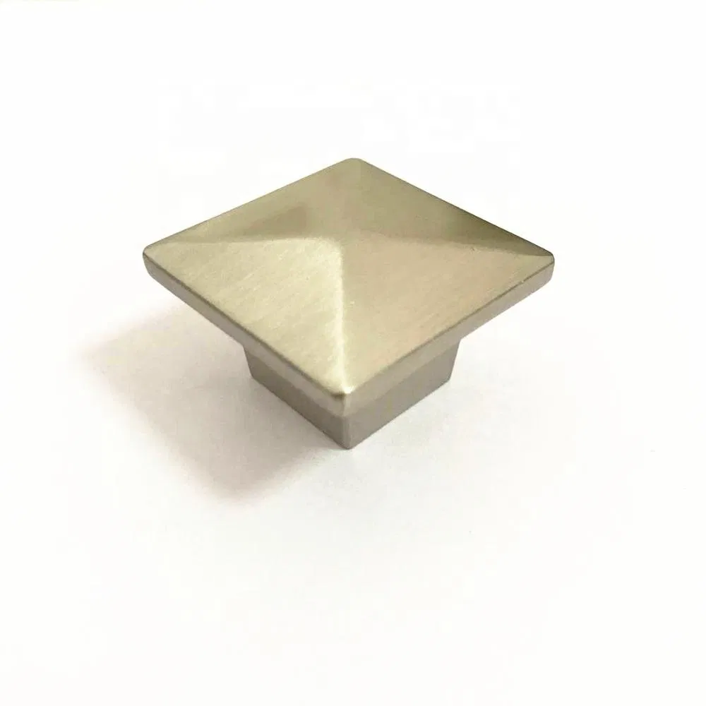 Furniture Hardware Bathroom Zinc Alloy Brushed Nickel Cupboard Square Cabinet Drawer Knobs