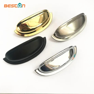 Satin Nickel Chrome Cabinet Hardware Bin Cup Drawer Shell Handle Pull