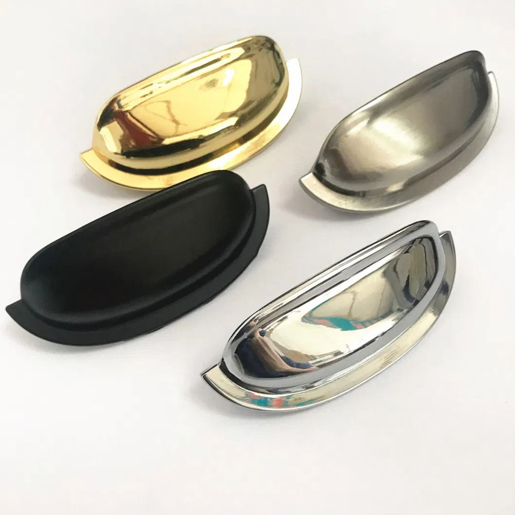 Satin Nickel Chrome Cabinet Hardware Bin Cup Drawer Shell Handle Pull
