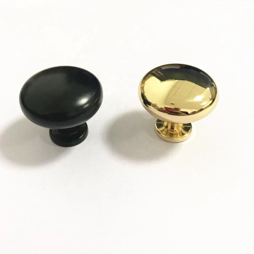 Cabinet Hardware Kitchen Bathroom Drawer Black Matt Gold Brass Brush Round Knob