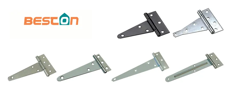 T-Strap Heavy Duty Shed Door Hinges Gate Strap Hinges Black Tee Hinge