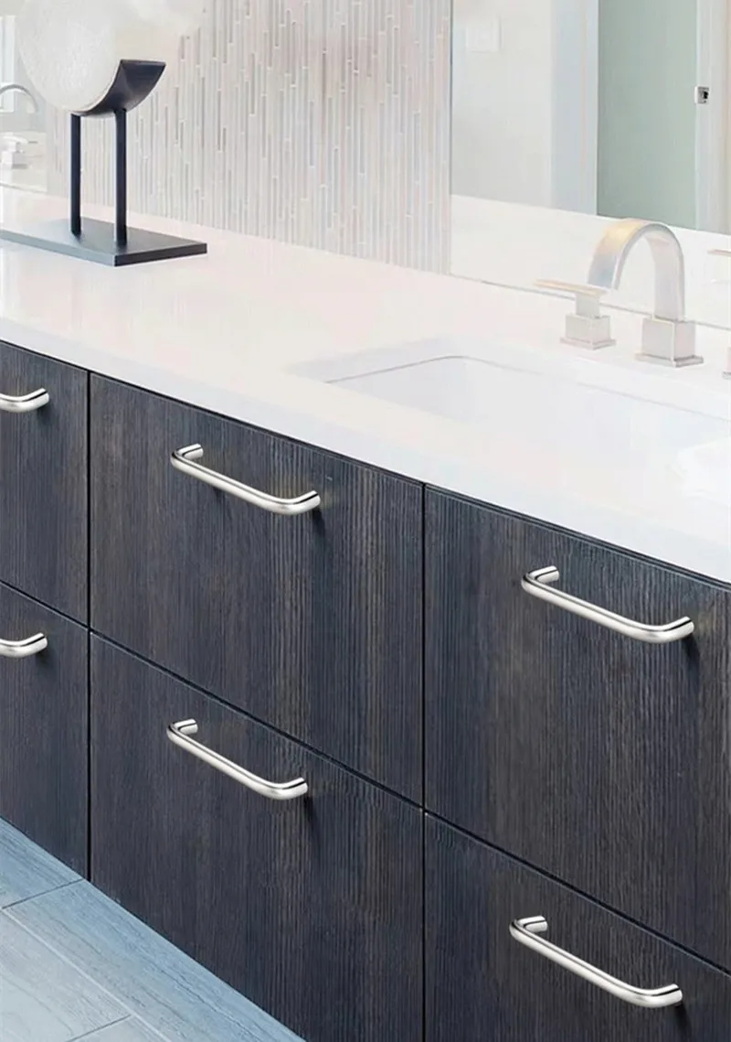 Stainless Steel Nickel Solid Round U Shape Cabinet Drawer Door Pull Handle