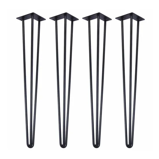 Brushed Stainless Steel Furniture Coffee Dining Table Hairpin Legs