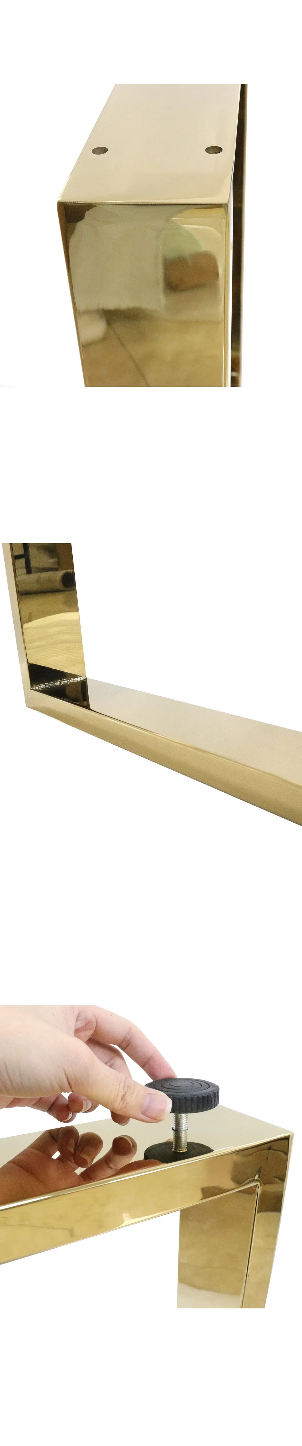 Furniture Frame Square Office Desk Coffee Dining Gold Stainless Steel Table Legs