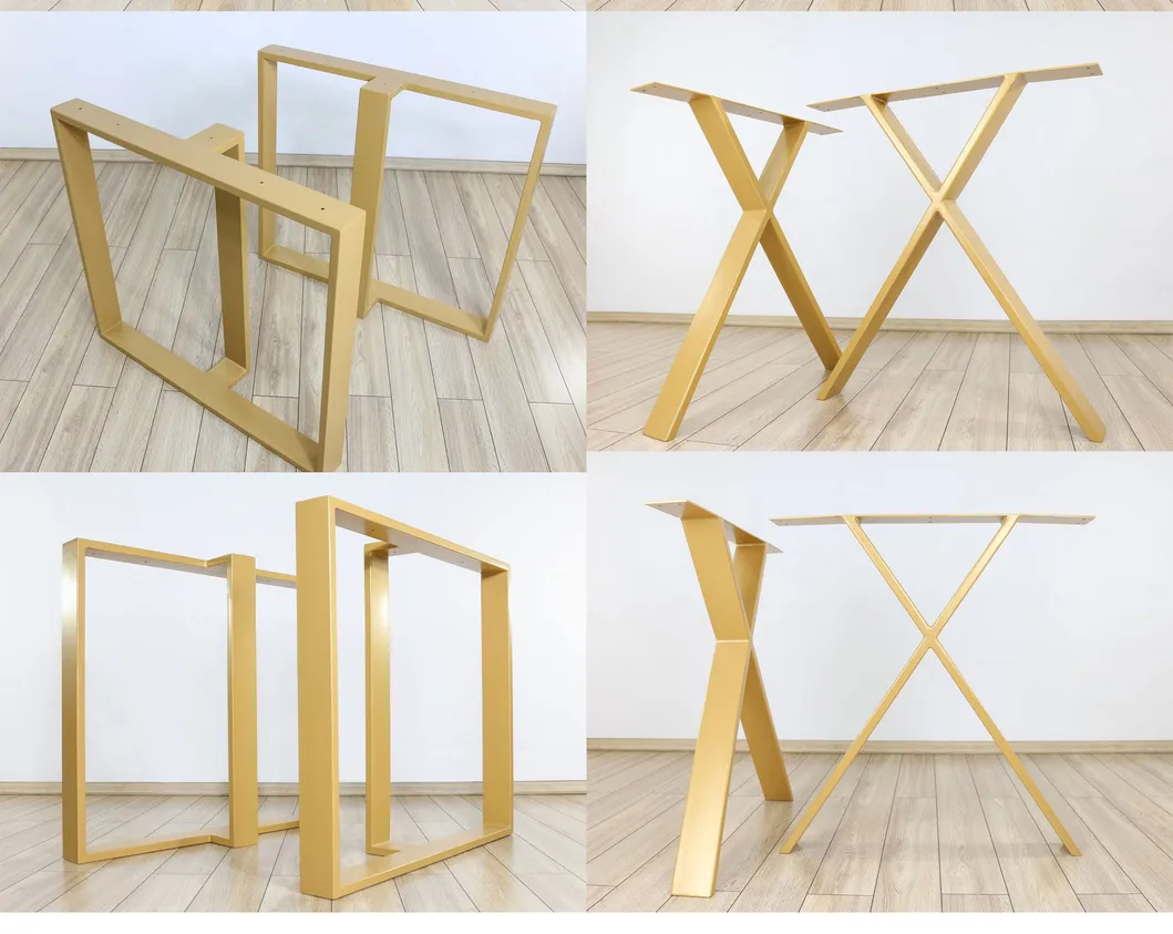 Furniture Office Dining Desk X Shape Steel Coffee Dining Metal Table Legs