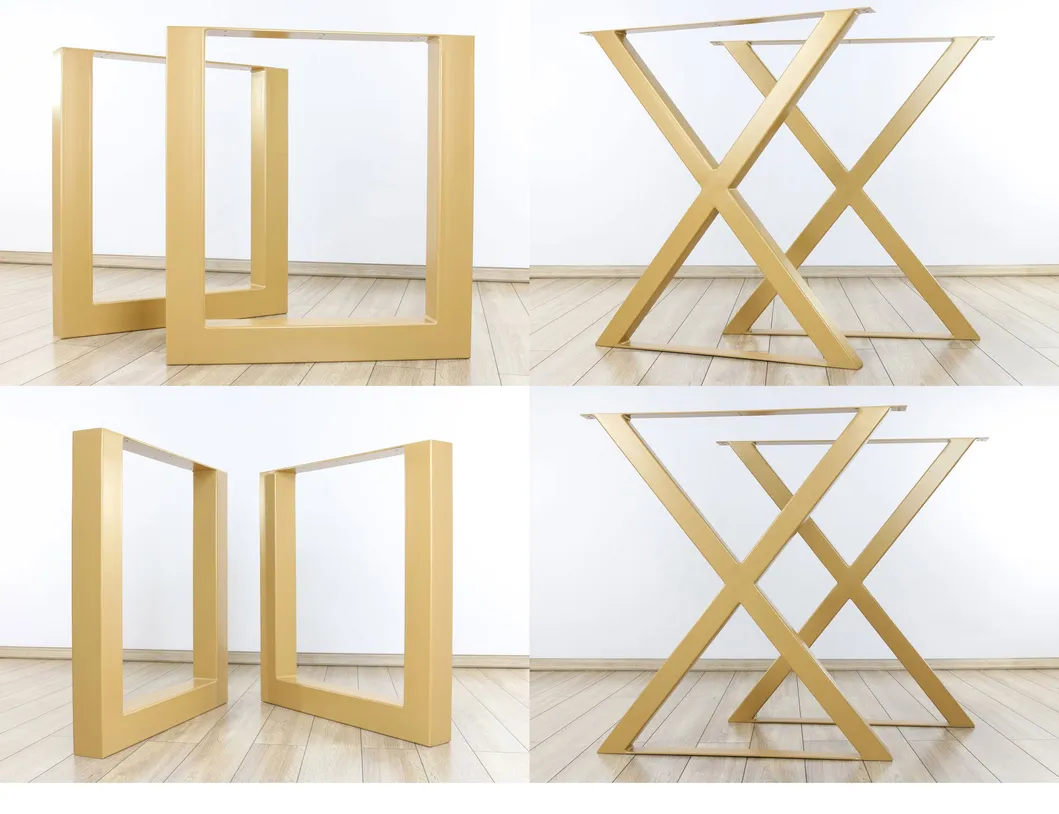 Furniture Office Dining Desk X Shape Steel Coffee Dining Metal Table Legs