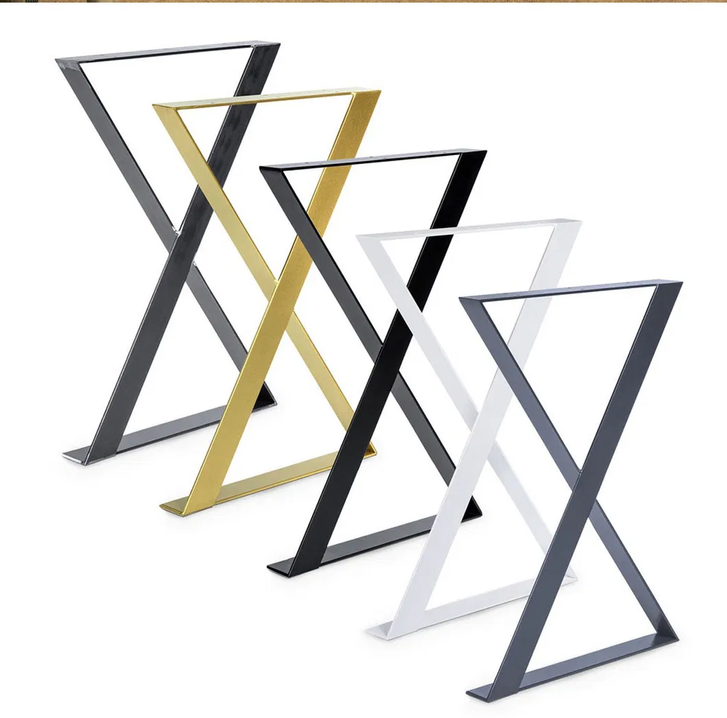 Furniture Feet Frame Brushed Polished X Square Console End Table Legs