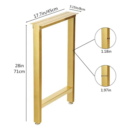 Cast Iron Heavy Duty Ffice Dinning Desk Gold Table Legs