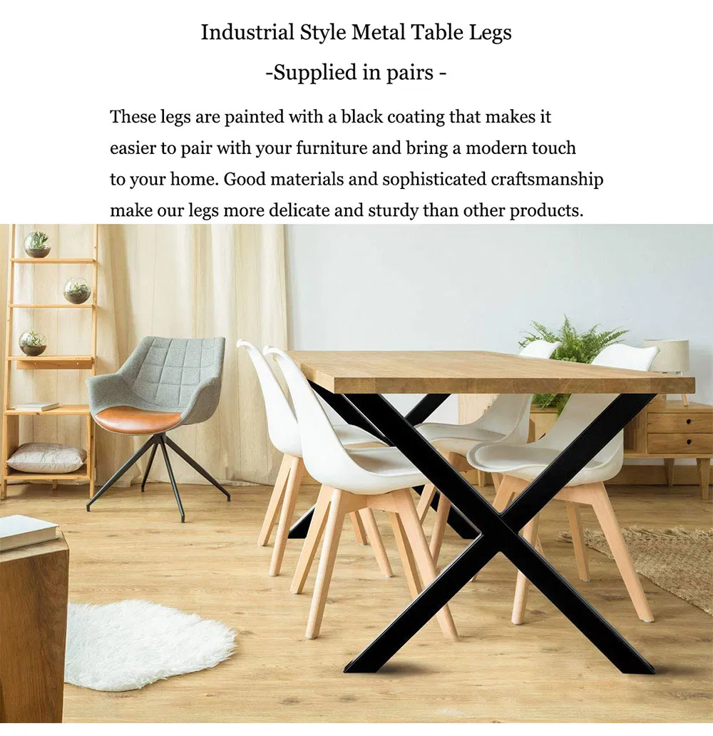 Heavy Duty Furniture Restaurant Dinning Desk Feet Metal Shape X Table Legs