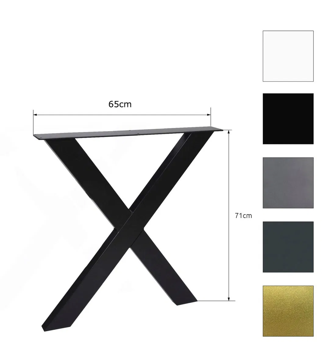 Heavy Duty Custom Furniture Decoration DIY Coffee X Industrial Table Legs