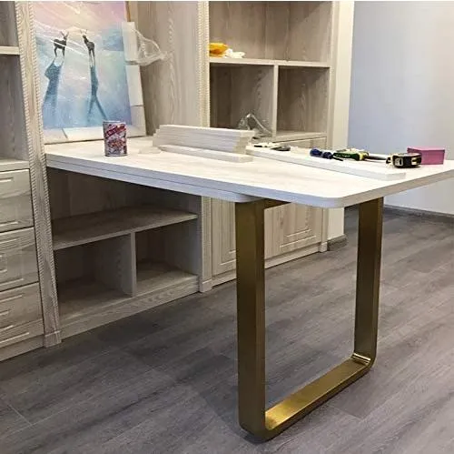 Heavy Duty Solid Steel Metal Rose Gold U Shaped Dining Table Leg