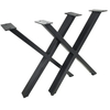 X-Shape Trestles Metal Dining Coffee Table Legs Office Furniture Legs Cast Iron Wooden Bench Outdoor Anti Rust Black Frame Legs for Console Table DIY Parks Feet