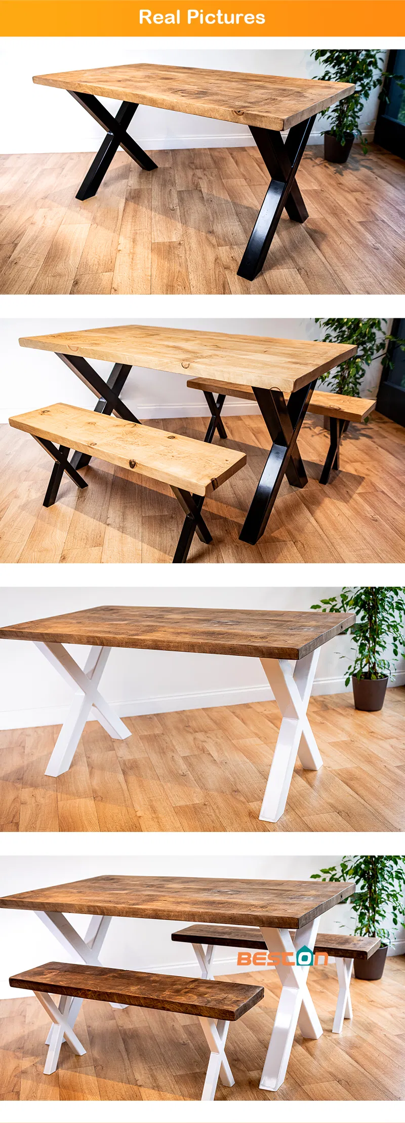 MID Century Rustic Table Legs Metal Kitchen X Table Legs