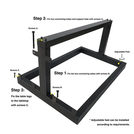 Manufacture Coffee Dining Work Conference Room Box Section Metal Steel Table Legs