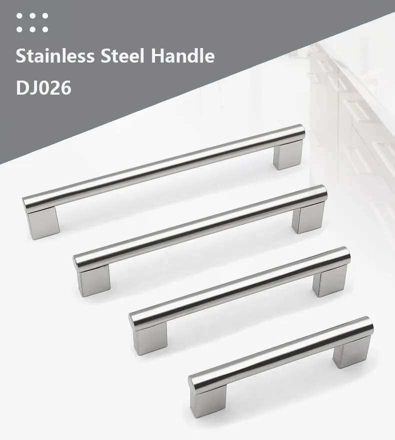 Stainless Steel Kitchen Drawer Handle Brushed Nickel Furniture Cabinet Pull Handles