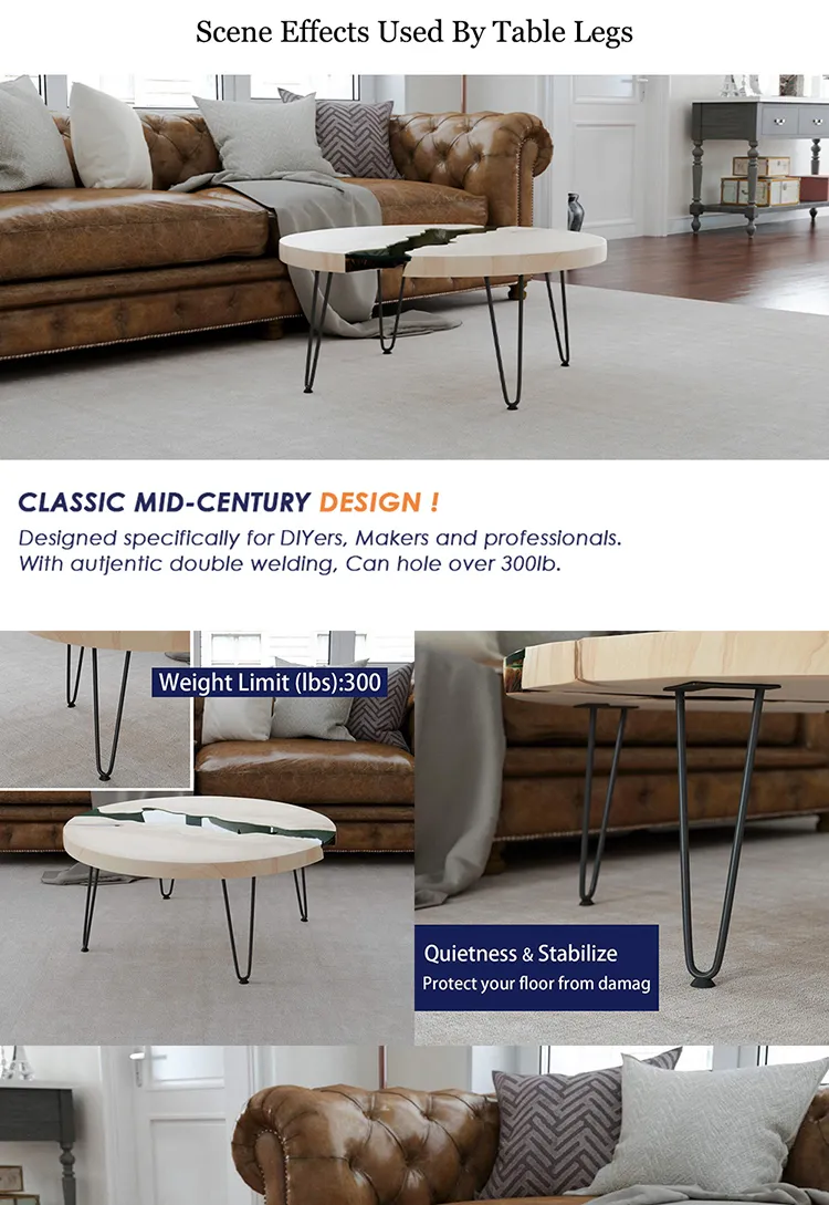 New Design Furniture Wholesale Metal Chrome Hairpin Table Legs