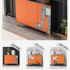 Italian Light Luxury Modern Orange Side Cabinet - Storage with Shelves for Living Room & Porch