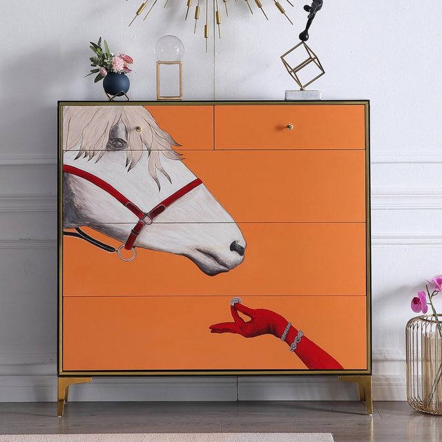 Modern American Light Luxury Solid Wood Partition Cabinet - Multifunctional Storage for Entryway & Living Room