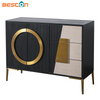 Modern Light-Luxury Shoe Storage Solid Wood Hallway Cabinet for Entrance & Lobby