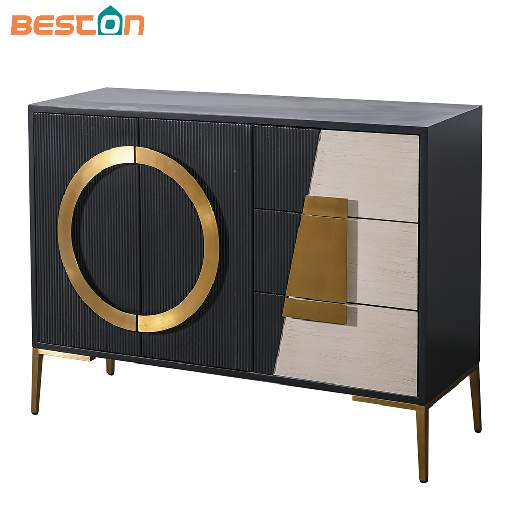 Modern Light-Luxury Shoe Storage Solid Wood Hallway Cabinet for Entrance & Lobby
