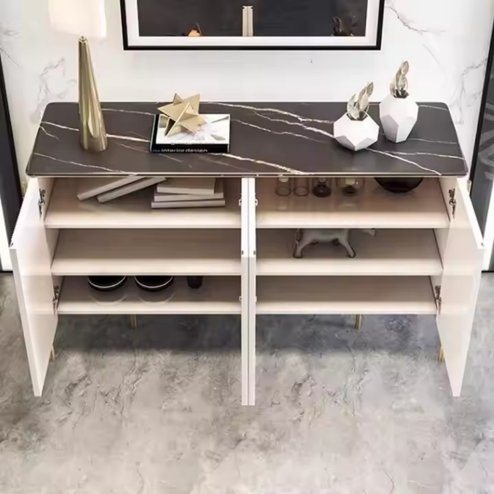 Nordic Light-Luxury White Sideboard Buffet Cabinet for Living & Dining Room