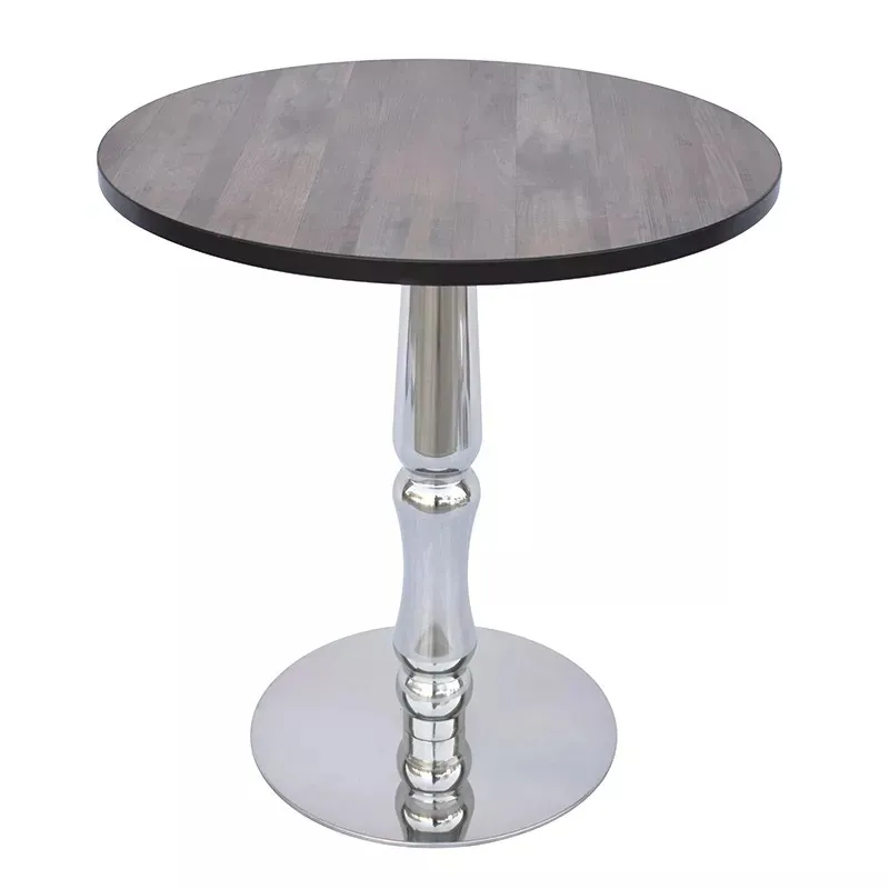 Hot Selling Round or Square Cafe Restaurant Bistro Table Silver Base
