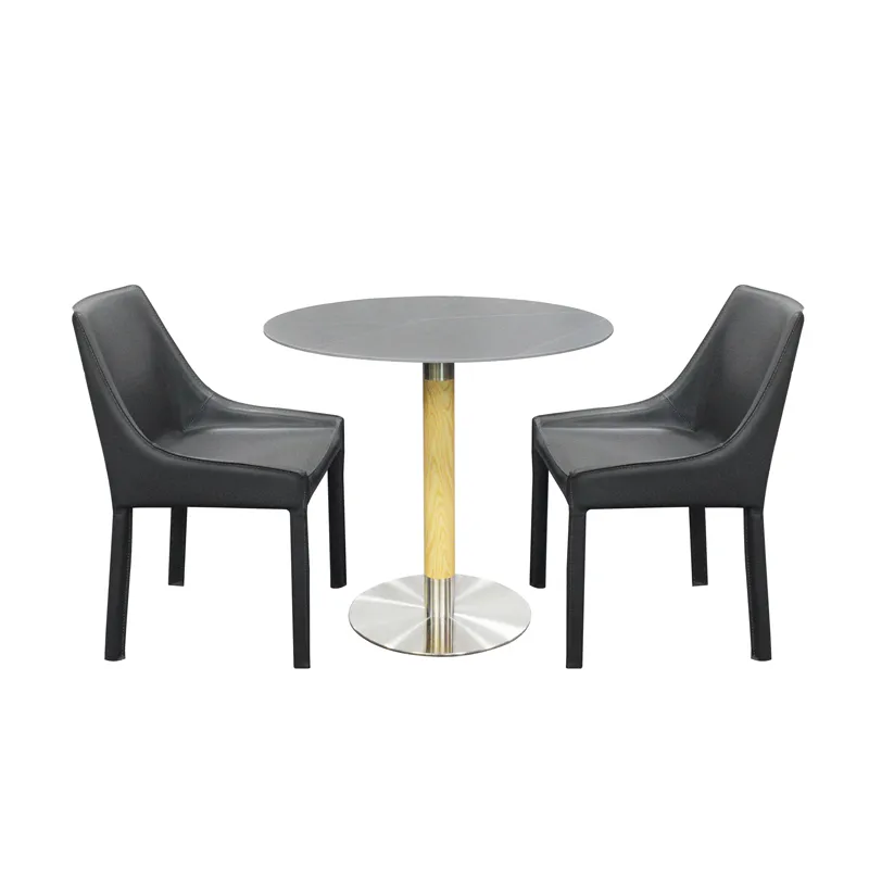 Coffee Solid Metal Dining Table Restaurant Round Stainless Steel Table Leg