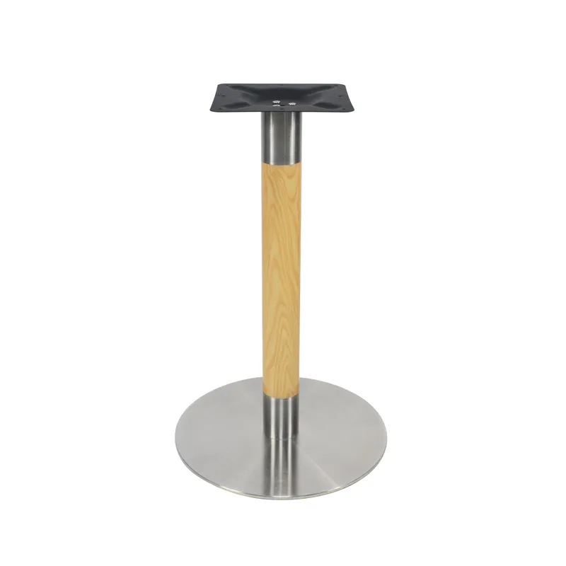 Coffee Solid Metal Dining Table Restaurant Round Stainless Steel Table Leg