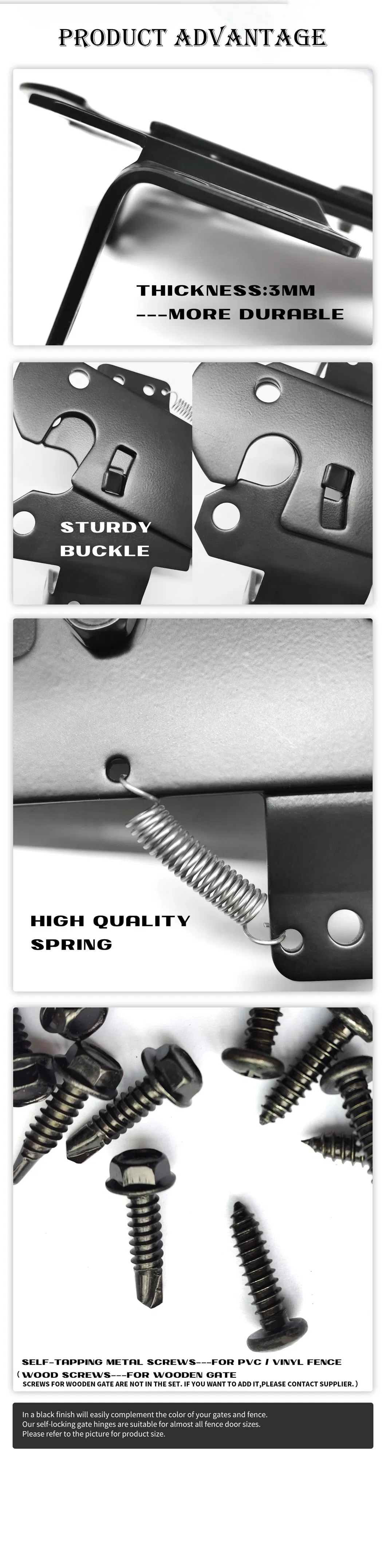 Fence Gate Latch Kit for Garden Fence Farm Hardware