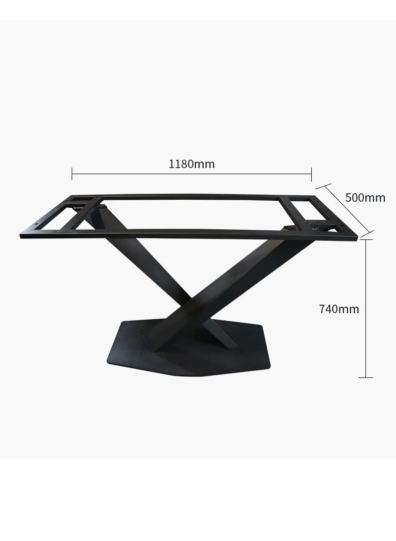 Modern V Shaped Cross Dining Room Large Pedestal Desk Metal Table Base