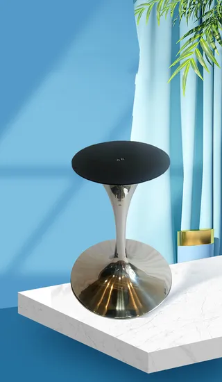 Modern Polished Stainless Steel Tulip Restaurant Table Base for Glass Tops