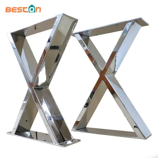 Modern Restaurant Bench Desk Metal Coffee Dining X Shape Square Table Legs