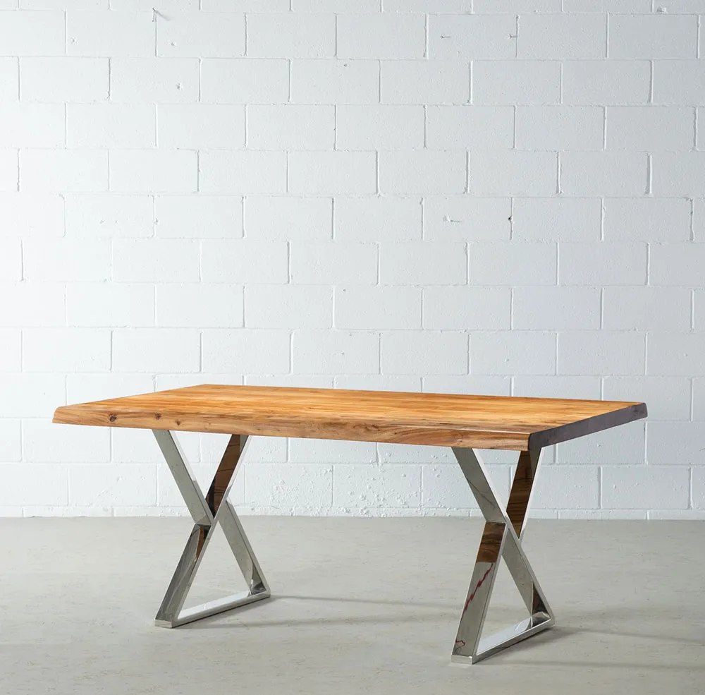 Modern Restaurant Bench Desk Metal Coffee Dining X Shape Square Table Legs